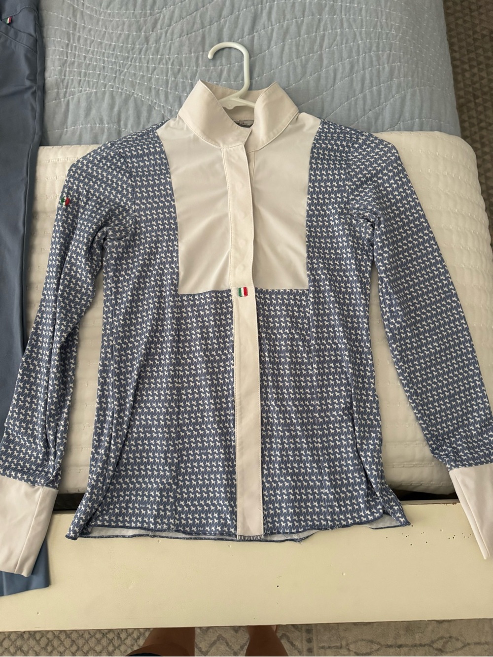 For Horses girls 12 blue show shirt